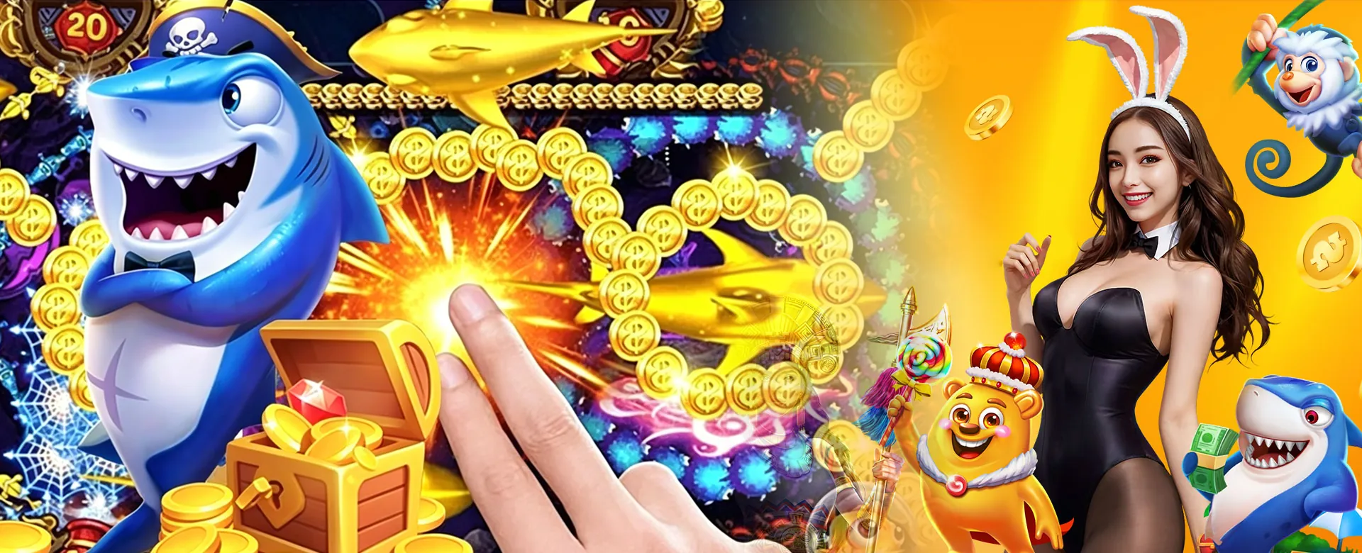 Player celebrating a BIGWIN on a slot machine with gold coins